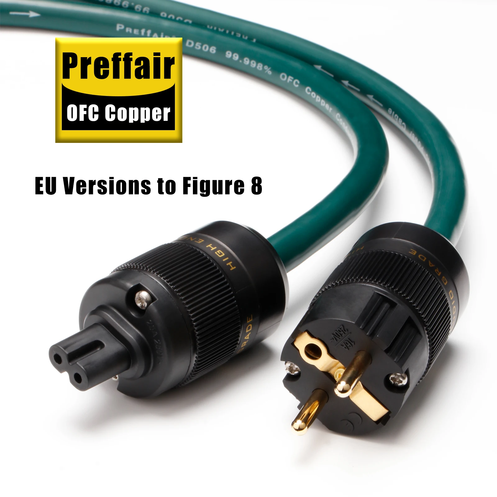 Hifi EU/US Power Cable IEC Figure 8 C7 Power Cord Noise Free with EU/AU Connector Power Cord for Amplifier Power Filter