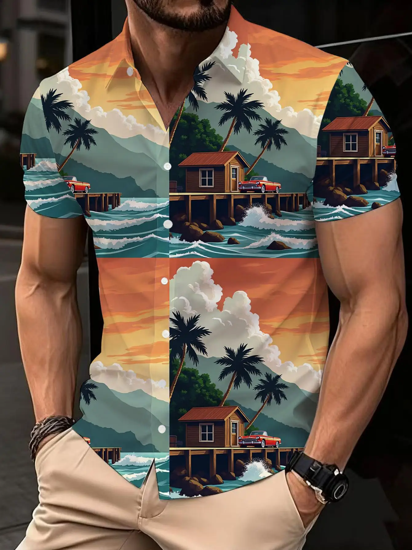 1pcs Men's shirts 2026 Summer 3D Printed Short sleeve Quick Dry Solid color Breathable T-shirts oversize Couple Men's clothing