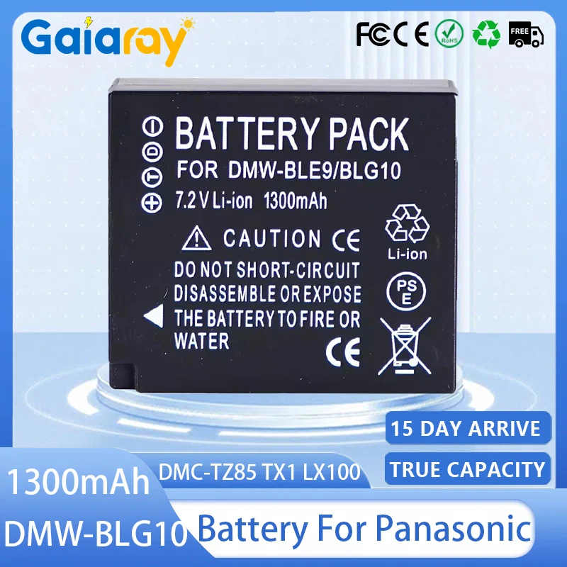 DMW-BLG10 BLG10E batería de cámara 7,2 V 1300mAh batería recargable para Panasonic LUMIX DMC-TZ85 TX1 LX100 GX85 GF6 GX7 ZS110 ZS70