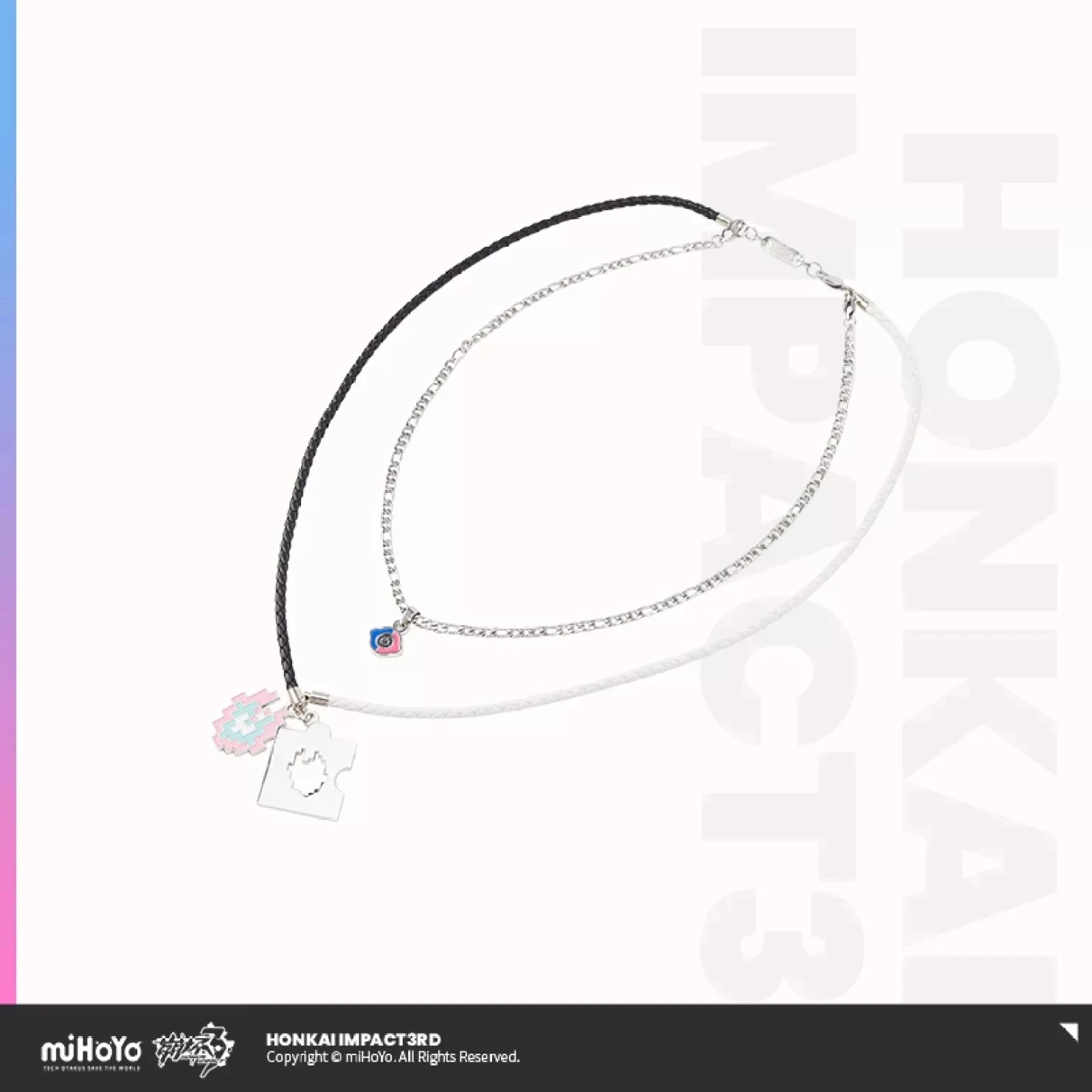 

[Genuine] 3D Game Honkai Impact 3 Fervent Tempo Δ 8-bit Theme Necklace Anime Cosplay Jewelry Olenyeva Metal Accessories Couples