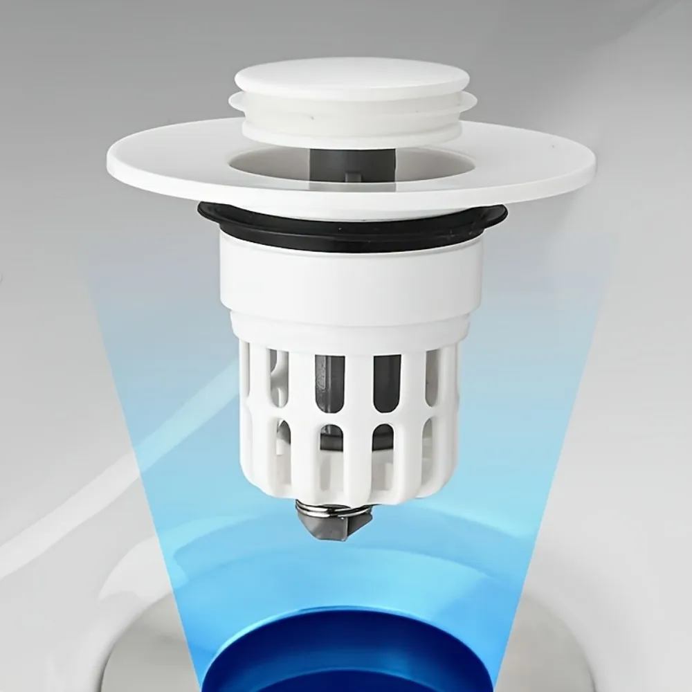 1pc Bathroom Sink Plug Pop-Up Drain Filter Washbasin Drainer Bouncing Core Filter for Quickly Seal and Drain Water
