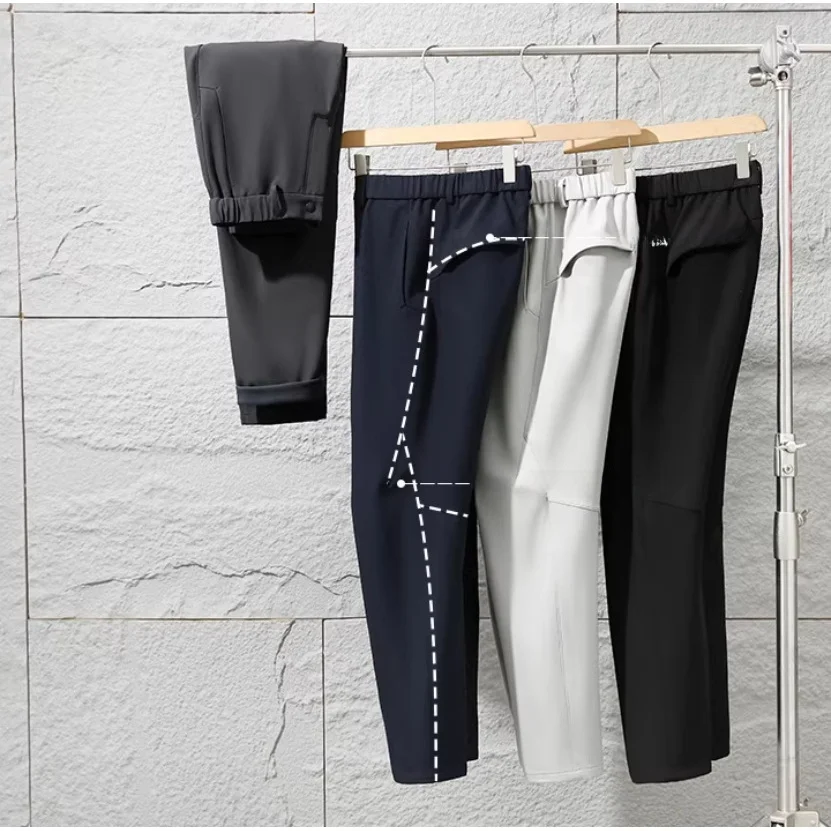 

Men's Winter Casual Trousers Outdoor Windproof Waterproof Fce Lined Straight Leg Long Pants Trendy Comfortable Fit