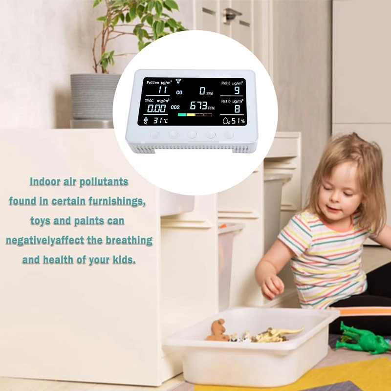 Top Deals PT02 Plus Wifi Air Quality Monitor Detects Pollen TVOC CO CO2 PM2.5 1.0 Temp RH Iot Controller RS485 Data Logger