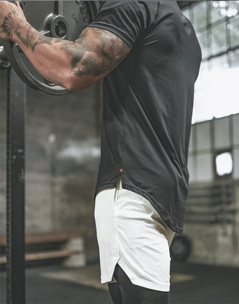 Men's Double Layer Fitness Shorts Men Fitness Gym Training 2 in 1 Sports Shorts Quick Dry Workout Jogging Double Deck Summer image 5