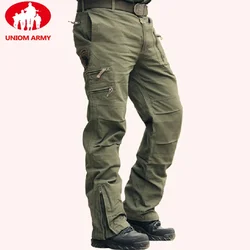 2024 pantalones Cargo para hombre, pantalones de algodón, pantalones caqui para hombre, Camuflaje militar, verde, gris, trabajo, muchos bolsillos, pantalones tácticos negros de camuflaje de algodón