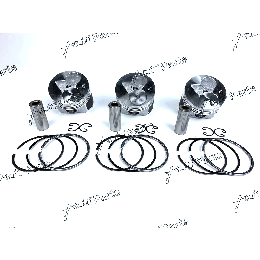 Long Time Aftersale Service 3 Sets STD Piston Set (Pin & Clip) with Rings For Kubota D902 Engine BX2230D