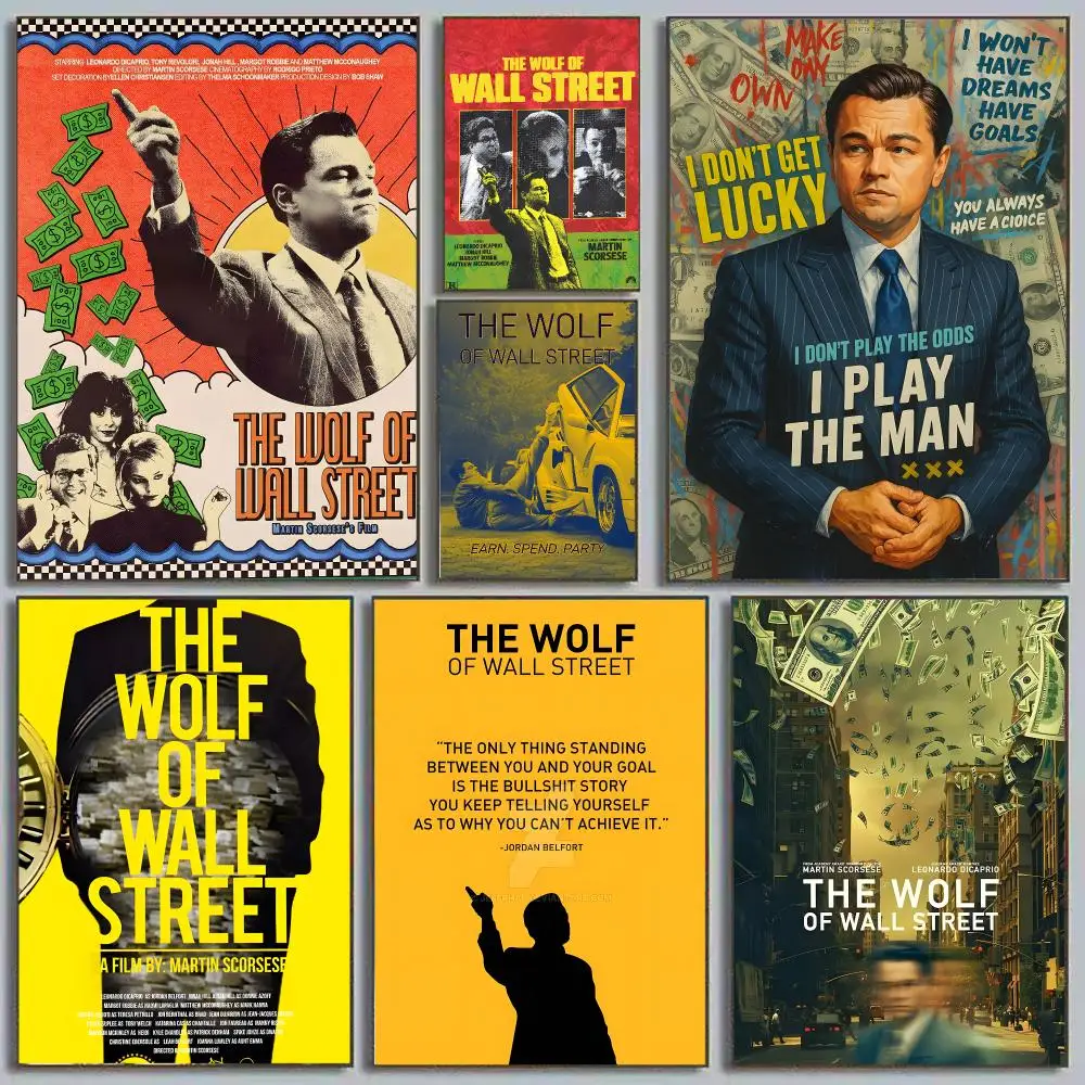 The Wolf Of Wall Street TWOWS Scorsese DiCaprio Finance Satire Painting Calligraphy Poster Eco-Friendly Decor Frameless Canvas
