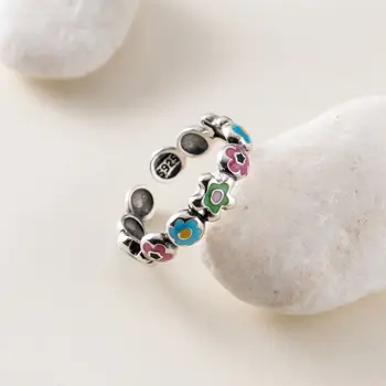 Anillos minimalistas de Plata de Ley 925 para mujer, joyería para fiesta de cumpleaños geométrica Irregular hueca creativa a la moda, regalos