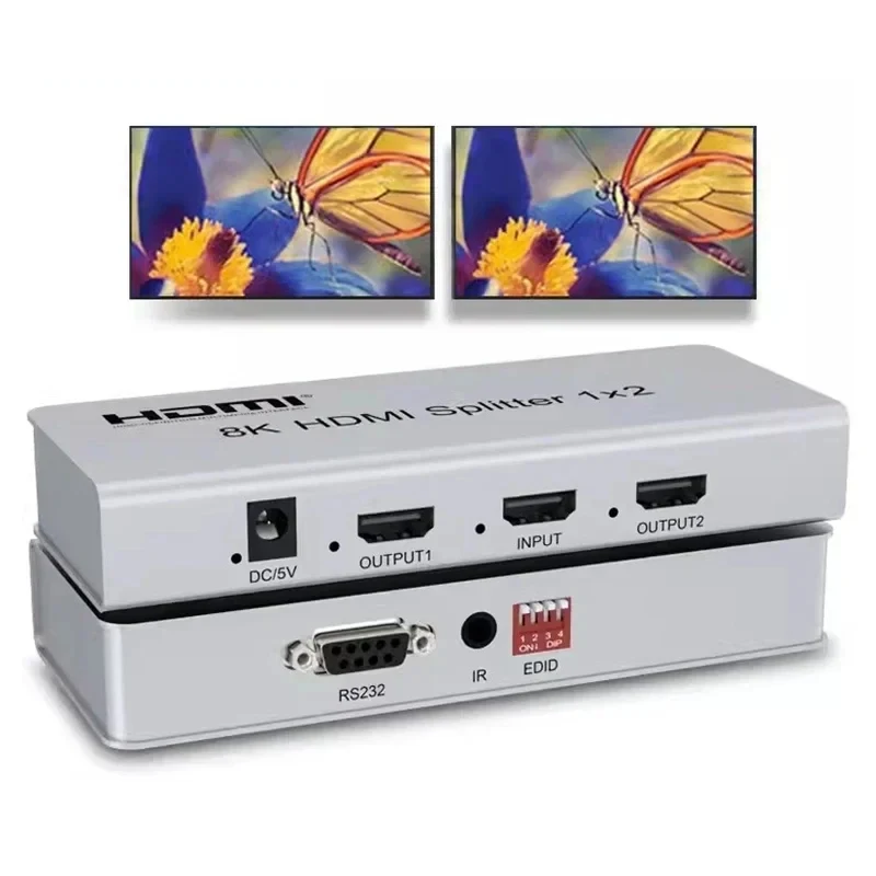 8K@60Hz HDMI Splitter 1x2 1x4 Ultra HD 4K@120Hz HDMI 2.1 Video Distributor Splitter 1 in 4 out Duplicate Screen CEC HDCP2.3 HDR