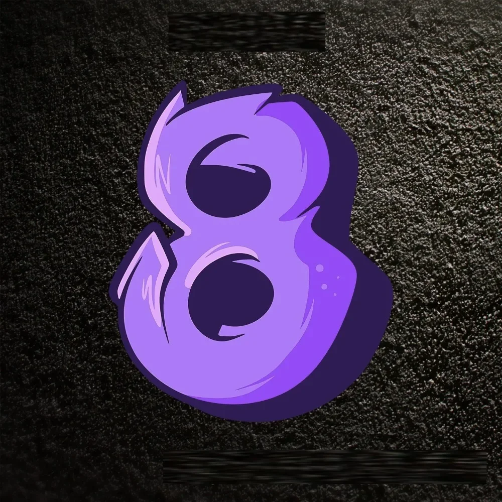 Graffiti Style Number Stickers 0-9 Waterproof Vinyl Purple Black for Car Motorcycle Laptop Phone Decoration