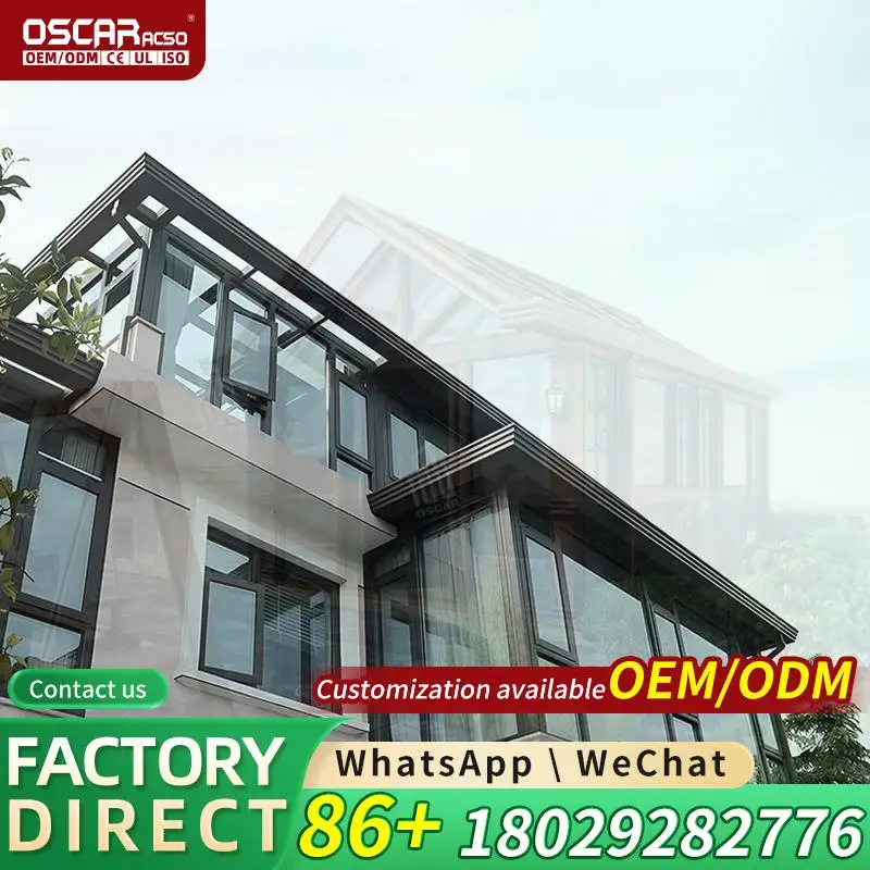 Innovative Freestanding Aluminum Sunroom with Pyramid Roof All Year Outdoor Patio Room for Bungalows and Cottages in European Re