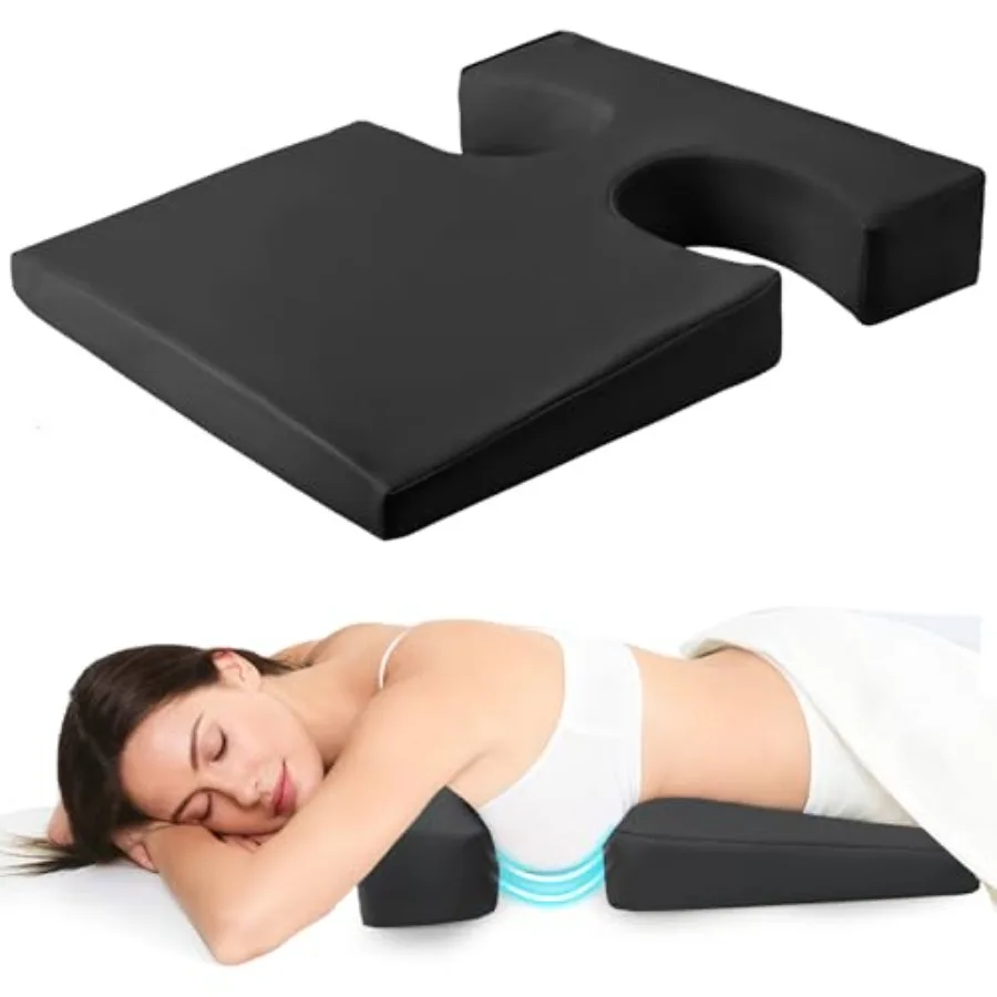 

Leather Breast Pillow for Sleeping, Bolster T-Wedge Cushion Massage for Bust Sizes AA-D,Comfort Bolster Wedge, Chest Massage Ta