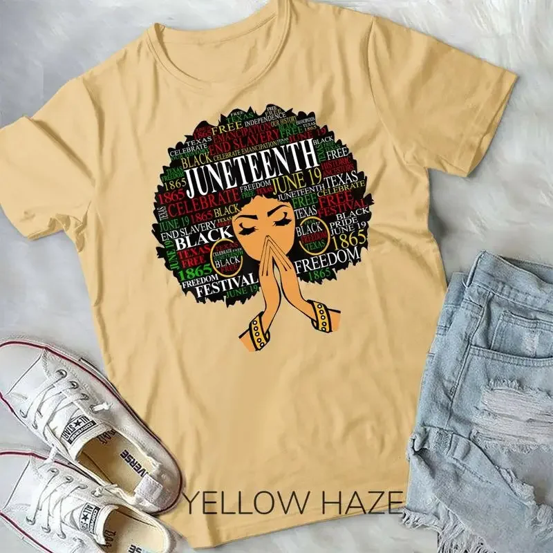 

Juneteenth Melanin Black Women Natural Hair Afro Word Art Unisex Youth T shirt