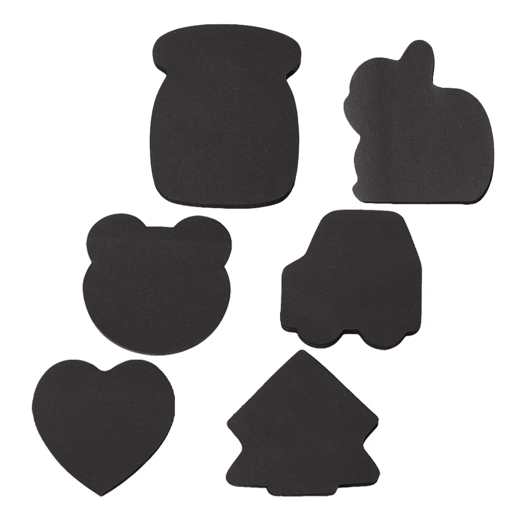 6 Stuks Zwart Papier Kladblok Draagbare Scheurbare Sticky Memo Pads Creatieve Kantoor Studie Notities Zelfklevende Multifunctionele Kleine