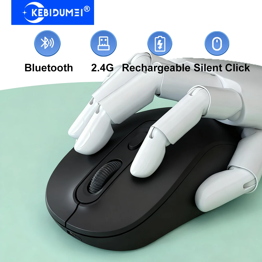 

2.4G Wireless Mouse Dual Mode Bluetooth Mouse Gaming Mouse Rechargeable Mouse Office Silent Click Mice For PC Laptop Macbook