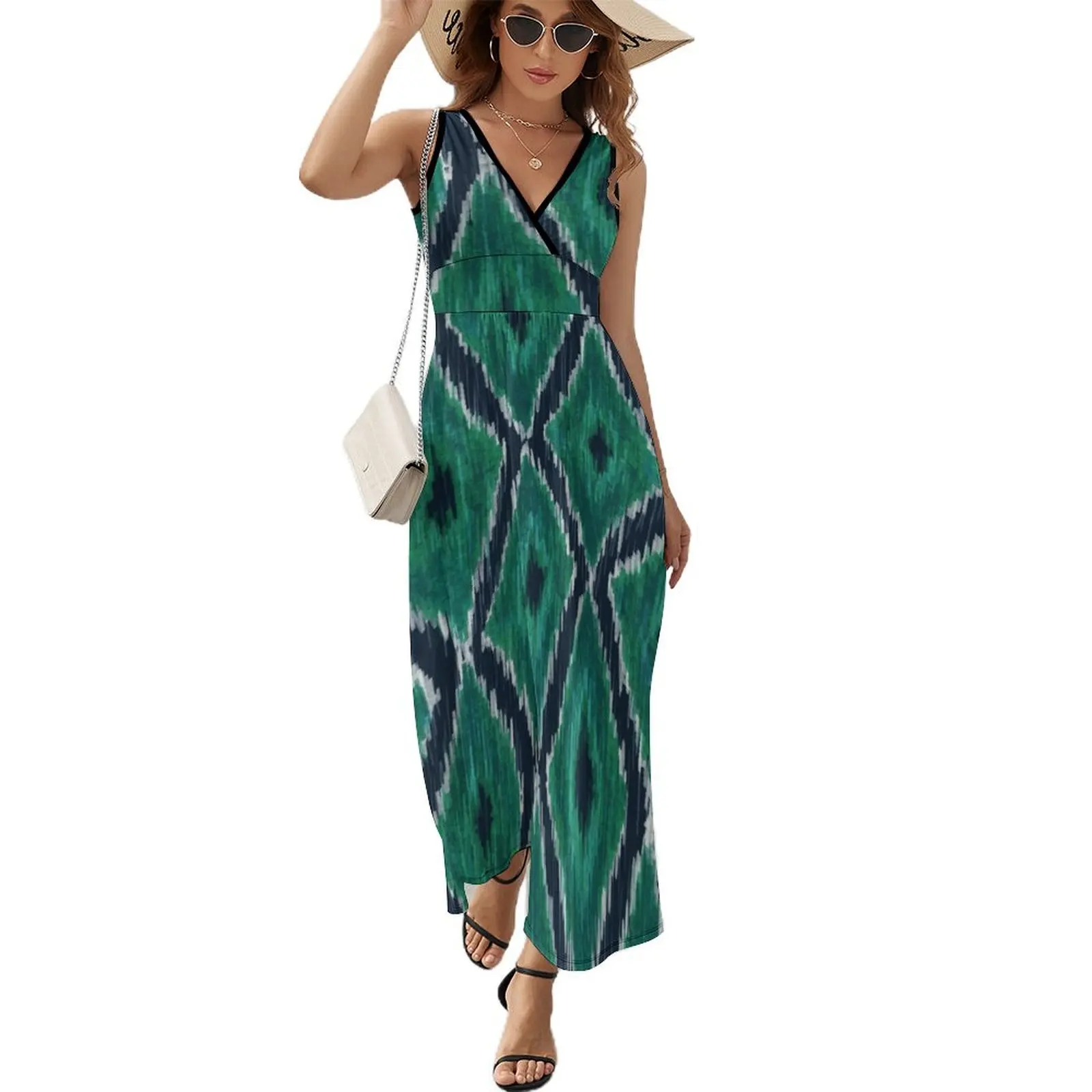 

Peacock Diamond Ikat Sleeveless Dress dress party night dresses for woman long dresses for women evening dresses women