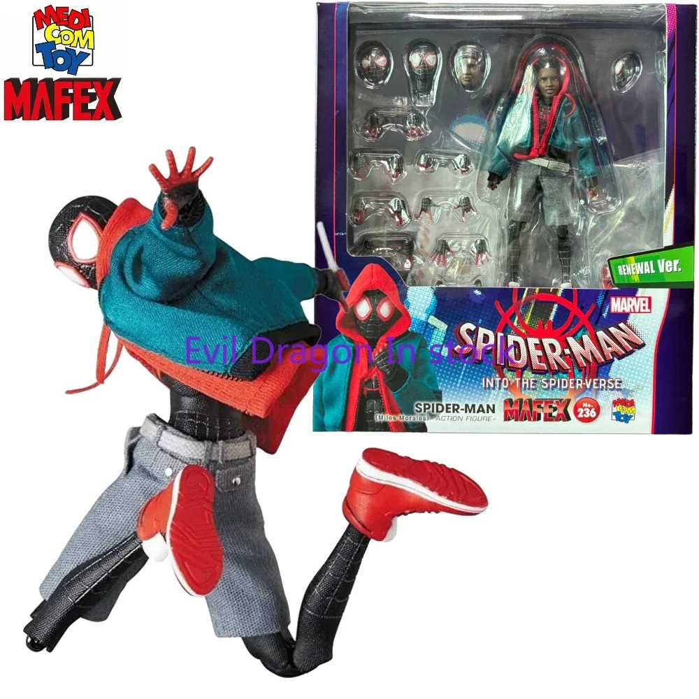 In Stock MAFEX No.236 Spider-Man Miles Morales Updated Version. Action Models Anime Characters Toys Gifts