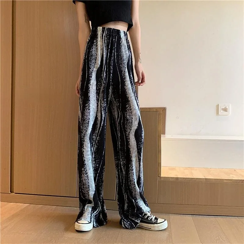 Beach Clothing High Waist Straight Leg Elastic Women's Pants Trousers for Woman G Trends 2024 One Size Korean Fashion 90s Slacks