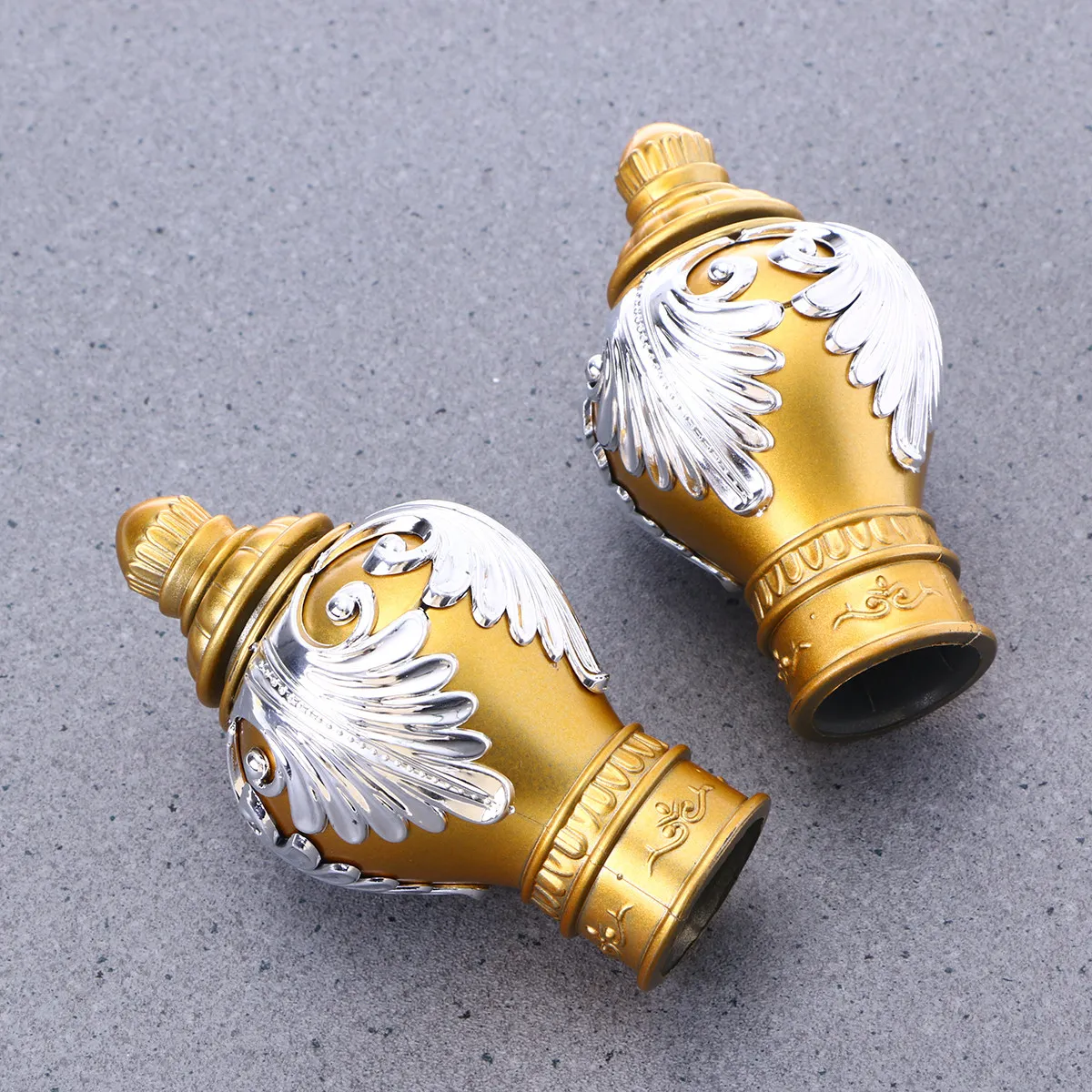 2Pcs Fashionable Roman Pole End Caps for 28Mm Curtain Rods Gold Decorative Finials Creative Home Living Room Bedroom Window