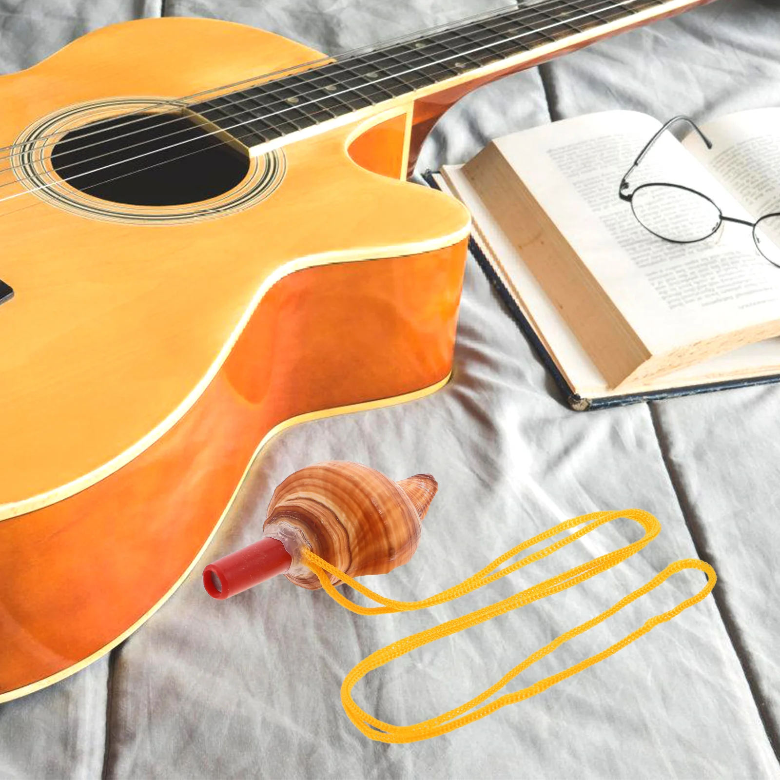 5 قطعة صافرة محارة طبيعية المحمولة صافرة للمشي في الهواء الطلق التخييم حفلة تفضل إشارة التدريب بصوت عال مع الحبل- #1