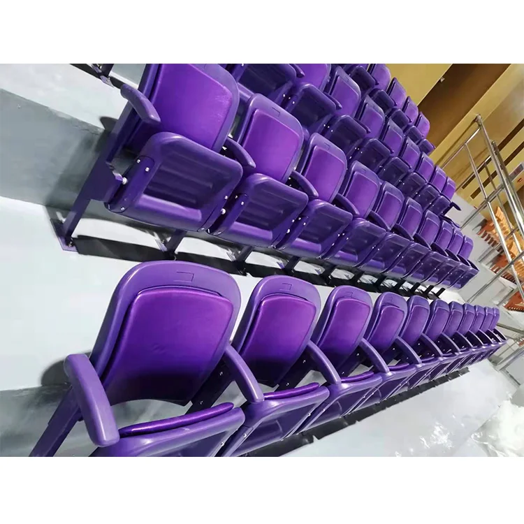 เก้าอี้พลาสติกแบบพับได้สำหรับผู้ชมในสนามกีฬาแบบติดตั้งบนพื้น