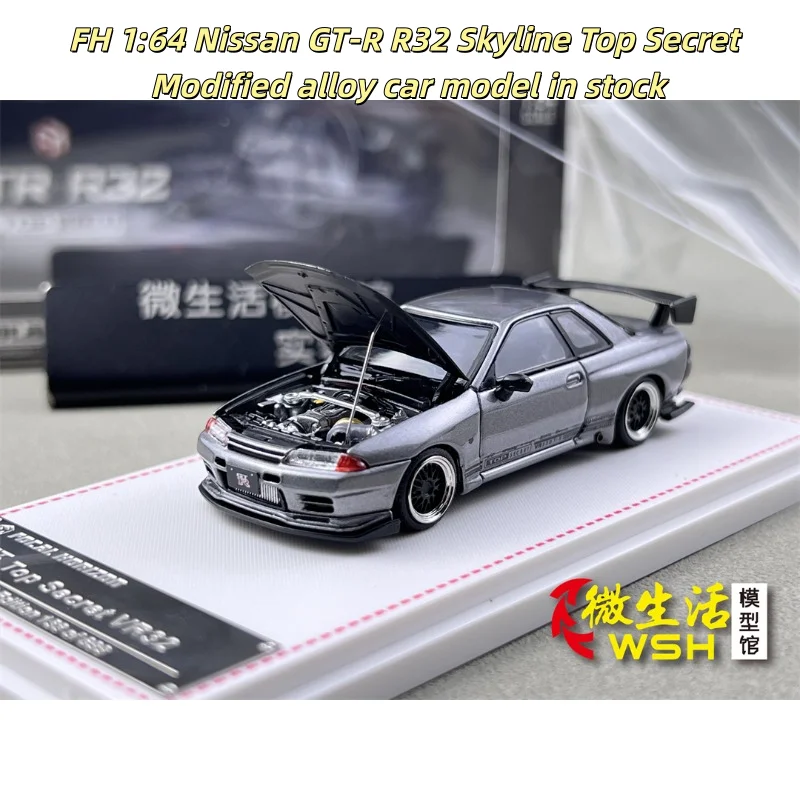

FH 1:64 Nissan GT-R R32 modified version, die-cast alloy car model, for teenagers to play with, boys' gift, adult decoration.