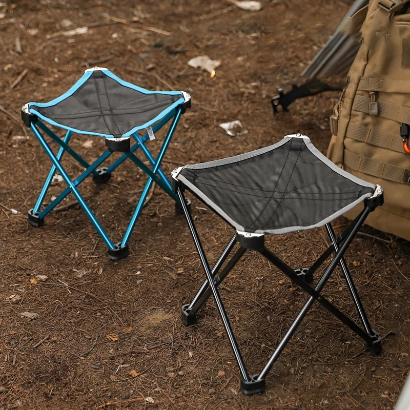 Aluminum Alloy Thicken Bench Stool Ultralight Outdoor Camping Picnic Fishing Small Chair Portable Folding Stool