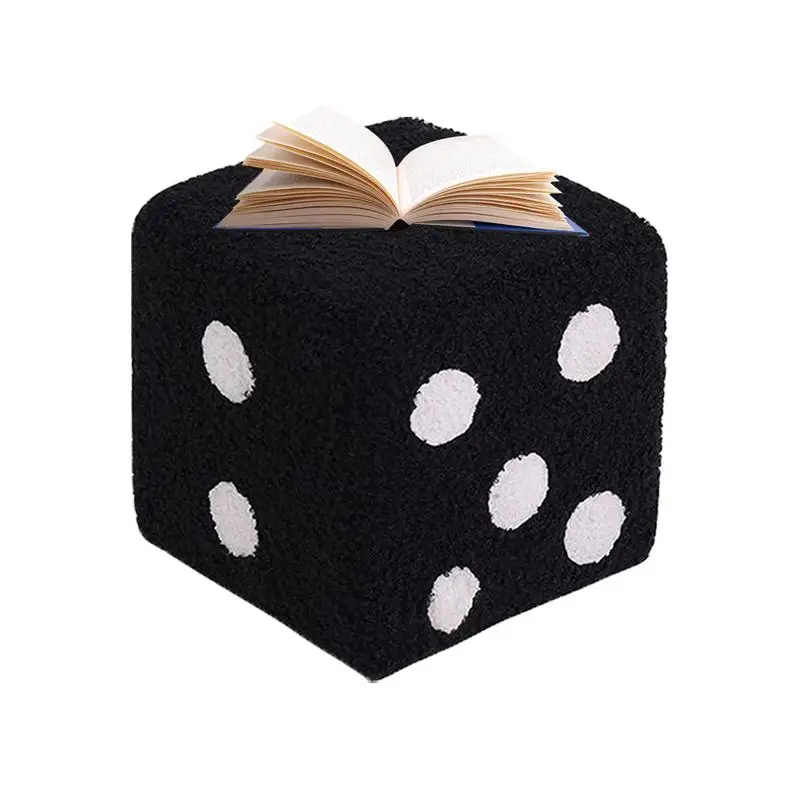 

Dice Stool Cube Small Stool Entrance Removable And Washable Soft Square Stool 7.87x7.87x7.87Inch For Comfortable Shoe Changing