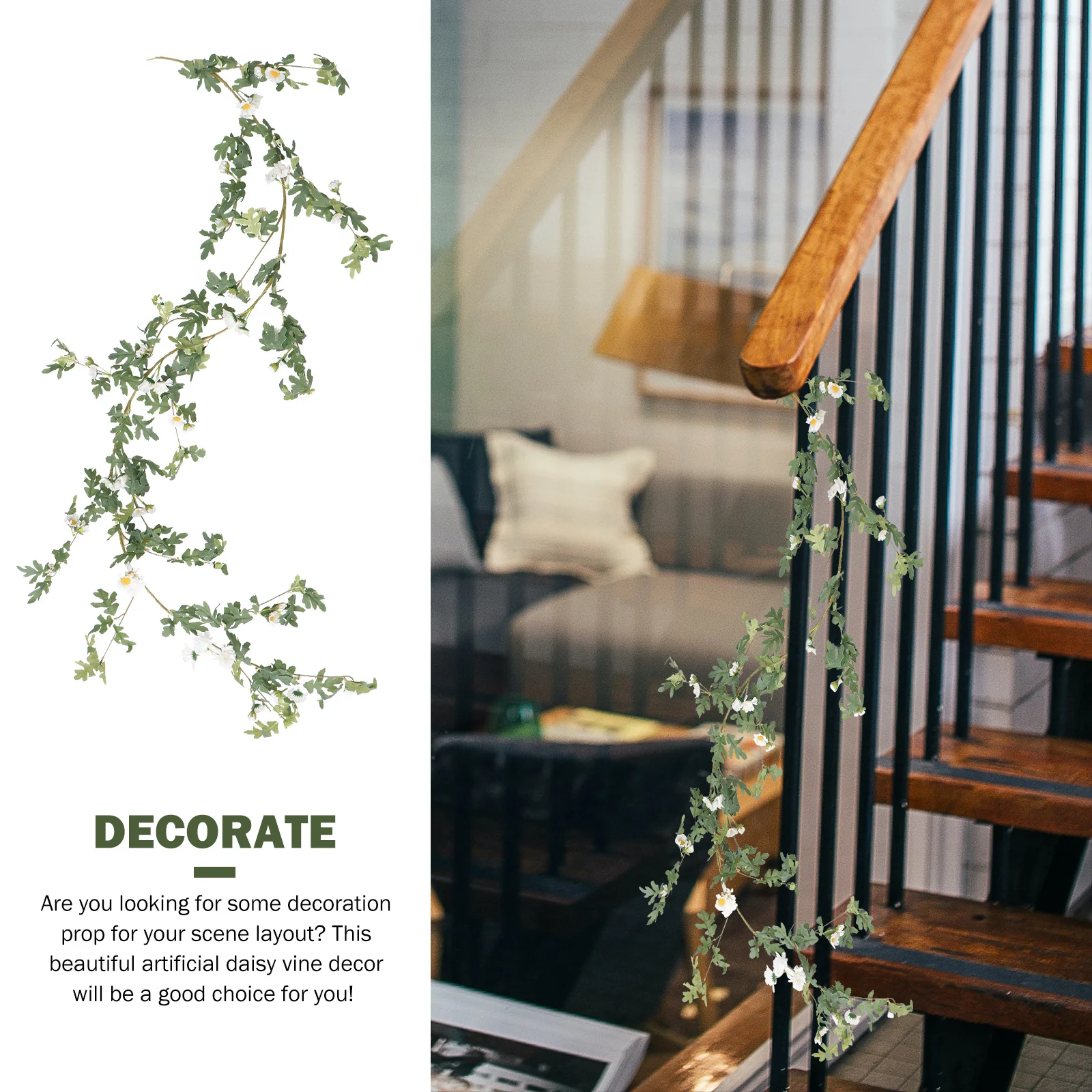 

Artificial Flower Fake Vine Decor Simulation Daisy Decor For Garden Home Balcony Realistic Fresh Natural Atmosphere Easy
