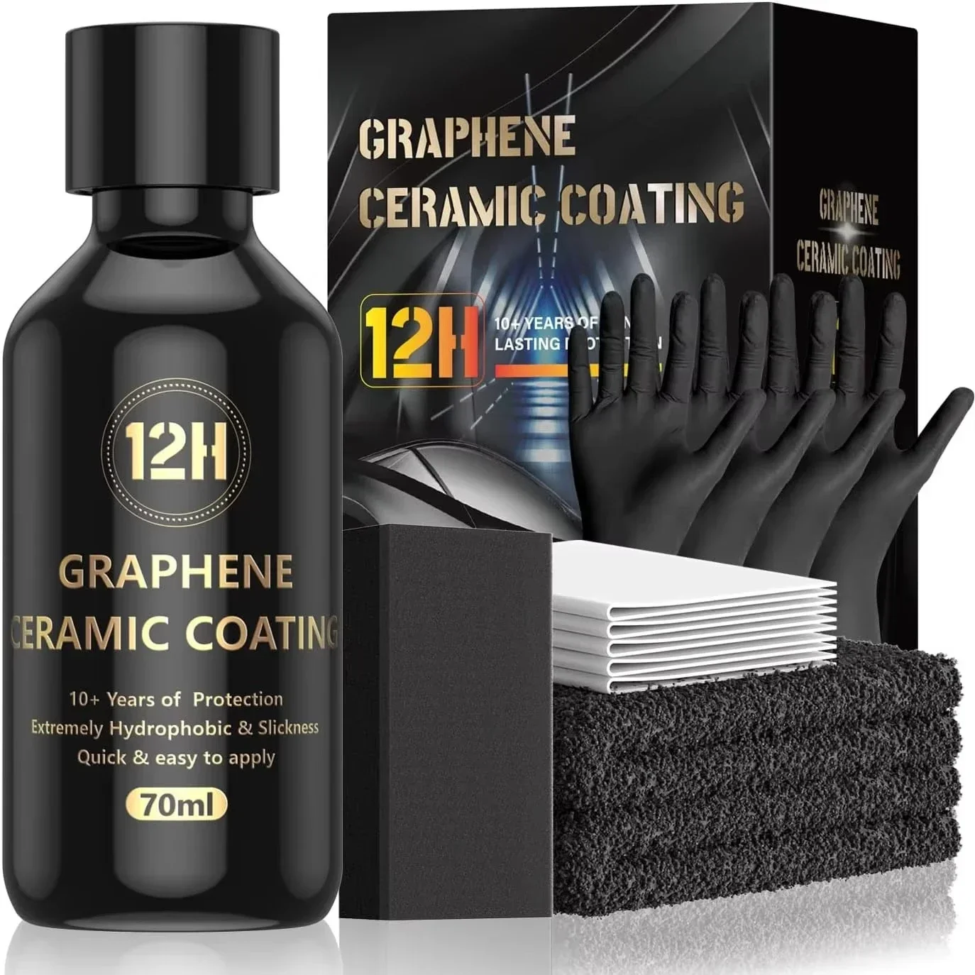 12H Graphene Ceramic Coating with Self Healing and UV Track Technology Car Detailing Professionals 10+ Years of Protection