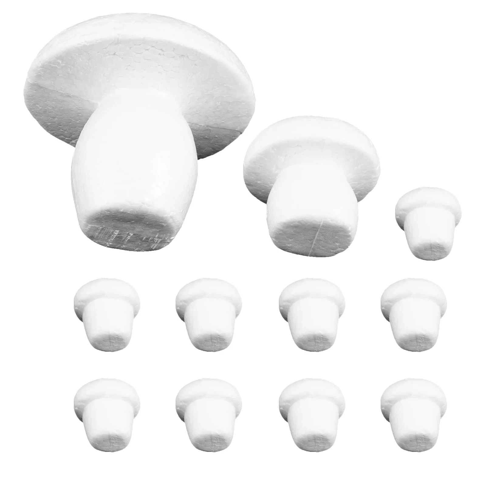 12pçs cogumelo de espuma diy sem pintura, suprimentos de artesanato em branco, materiais de pintura infantil, decorações criativas para arte de jardim doméstico