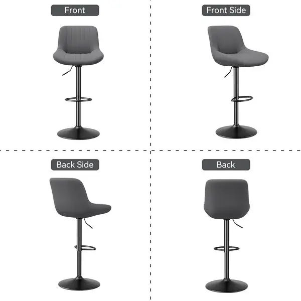 Kursi Bar Set Isi 2, Kursi Bar Meja Putar Dapur Kursi Bar Pulau Tinggi Dapat Disesuaikan Bangku Modern
