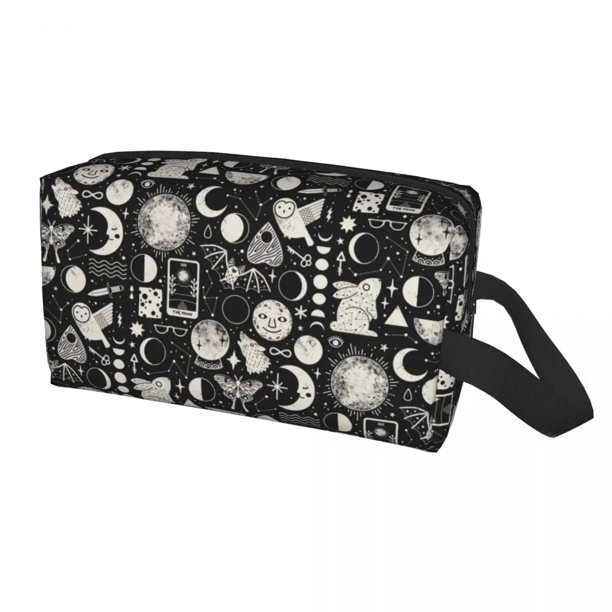 Celestial Space Lunar Pattern Moon Eclipse Makeup Bag Travel Cosmetic Organizer Kawaii Halloween Witch Storage Toiletry Bags