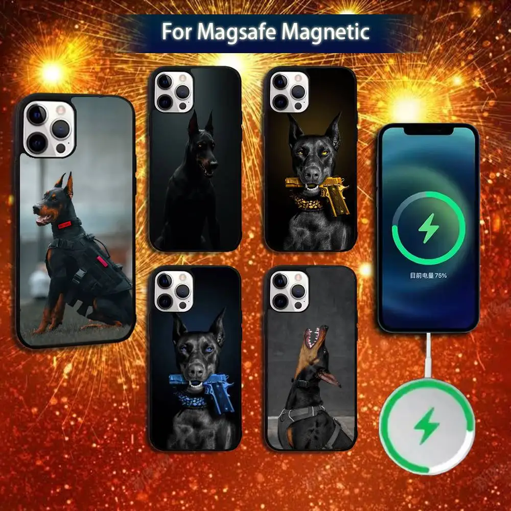 

Gun Dog Doberman Pinscher Phone Case For iPhone 16e,16,15,14,13,12,11,Plus,Pro,Max,Mini Magsafe Magnetic Wireless Charging