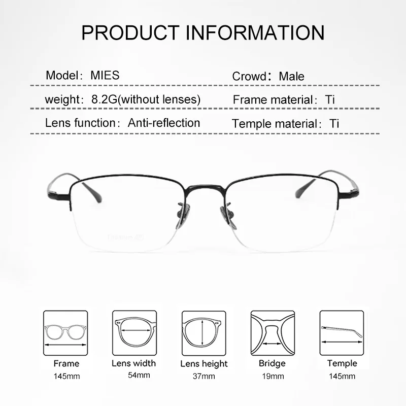 EYORA Vintage medio titanio gafas de lectura de negocios gafas para miopía hipermetropía Anti rayos azules gafas fotocromáticas progresivas