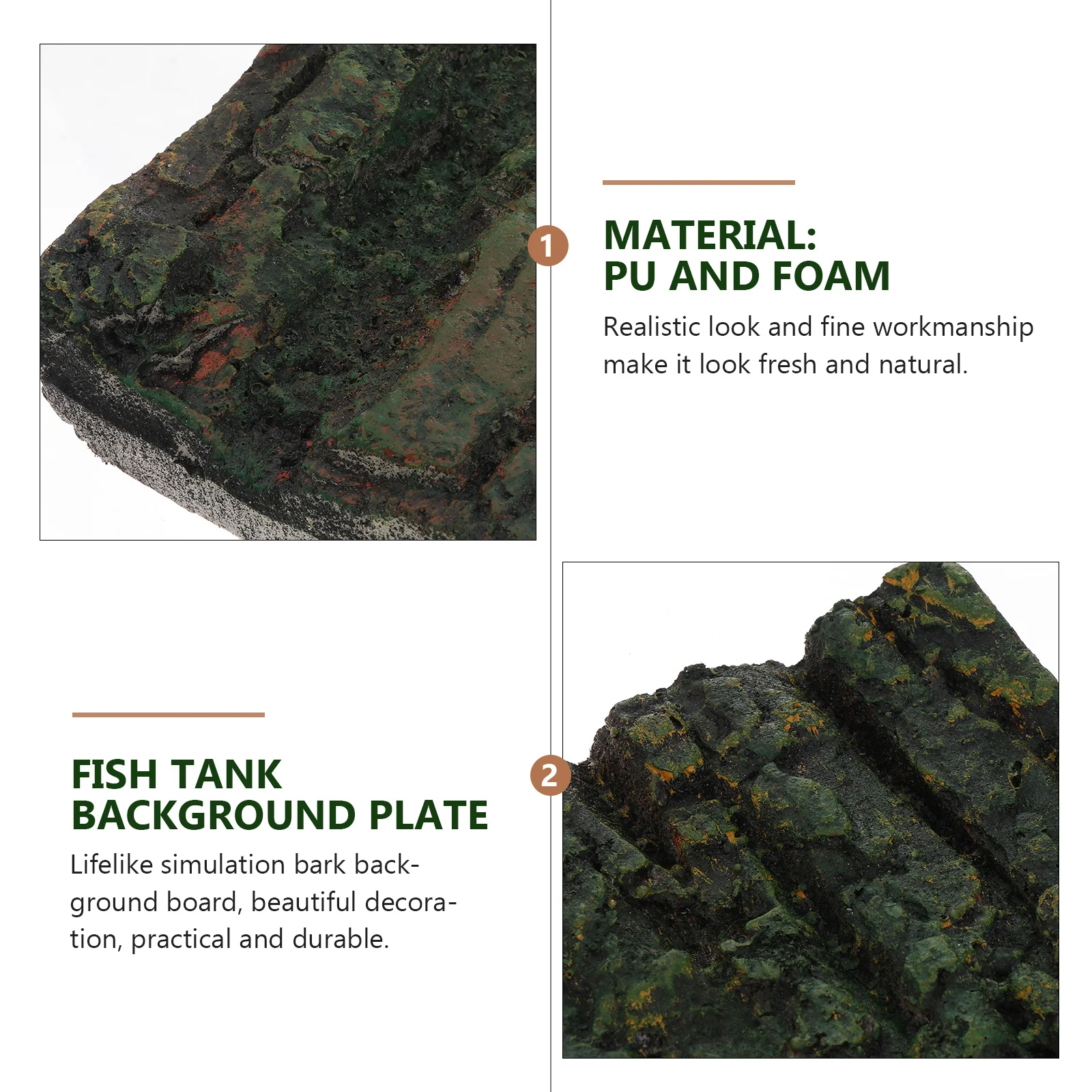 

1pc Simulation Rock Panel 3D Realistic Waterproof Aquarium Background Board For Turtle Tank Reptile Terrarium Decor