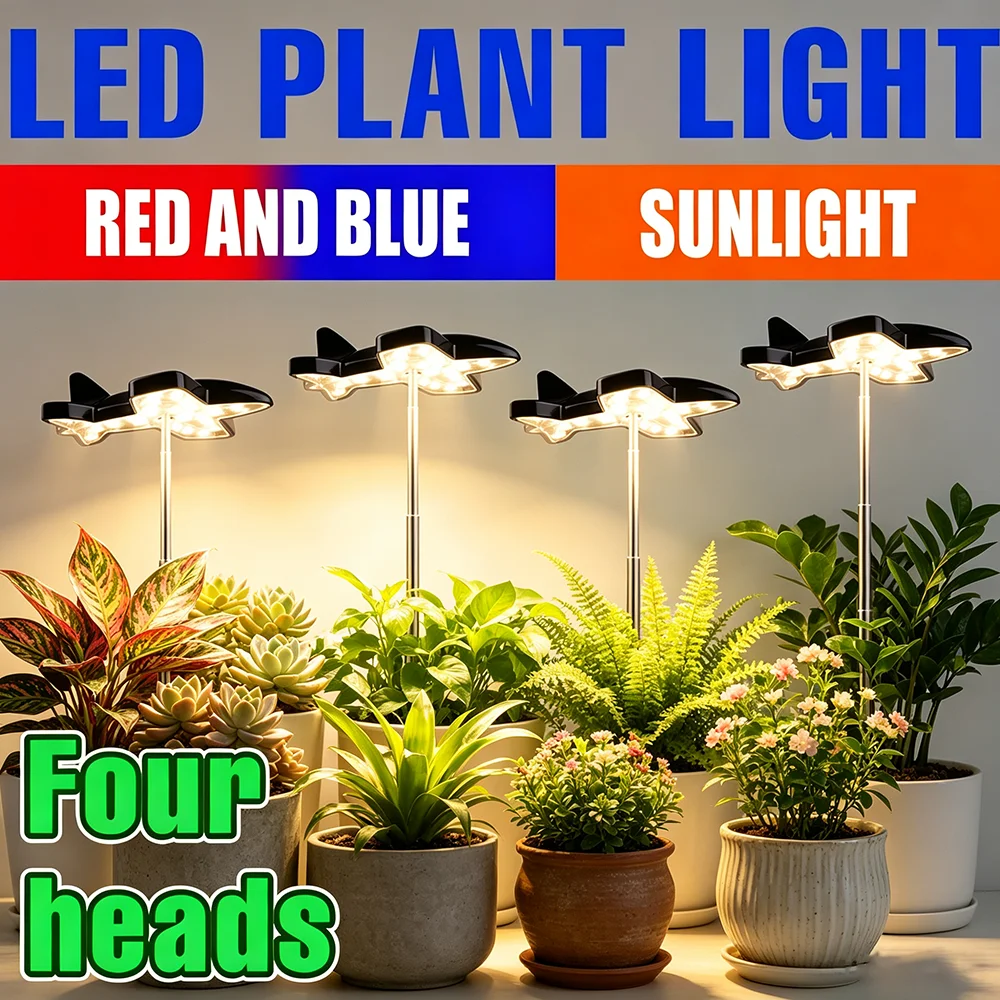 Lampe de culture LED à spectre complet 5V, dimmable, avec minuterie, allumage/extinction automatique, lumière du soleil, pour culture en intérieur, boîte de culture, fleurs en pot, plantes succulentes
