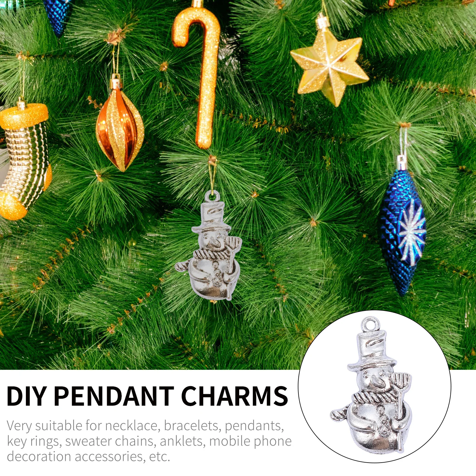 

50Pcs Retro Alloy Pendants Exquisite Metal Charms DIY Necklace Jewelry Making Accessories Snowman Pendant Snowman Charm