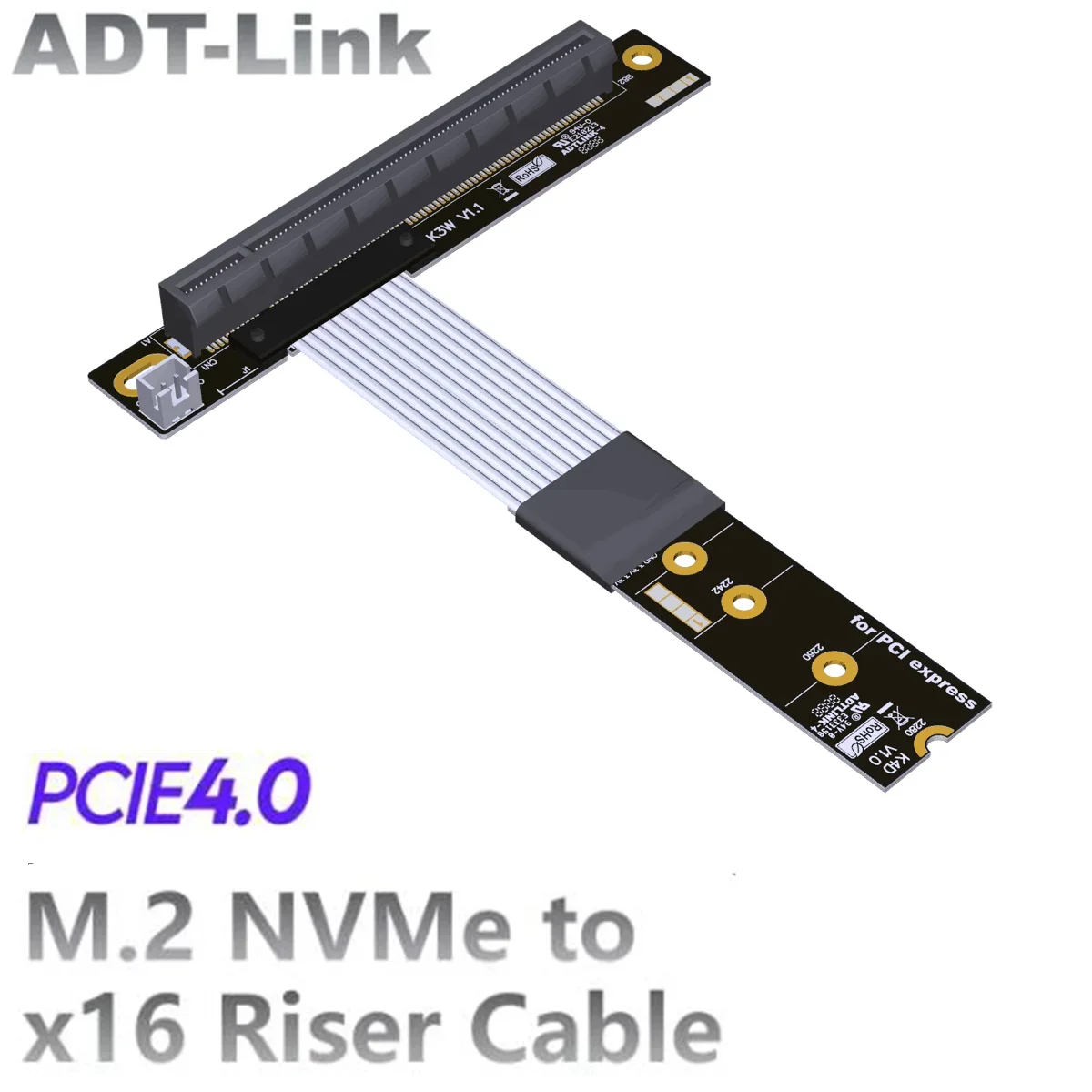 

M.2 NGFF NVMe STX материнская плата Удлинительный кабель для видеокарты PCIE 4,0x16 M.2 Поворот 90 Угловой 16x GEN4 переходник адаптер расширения ADT