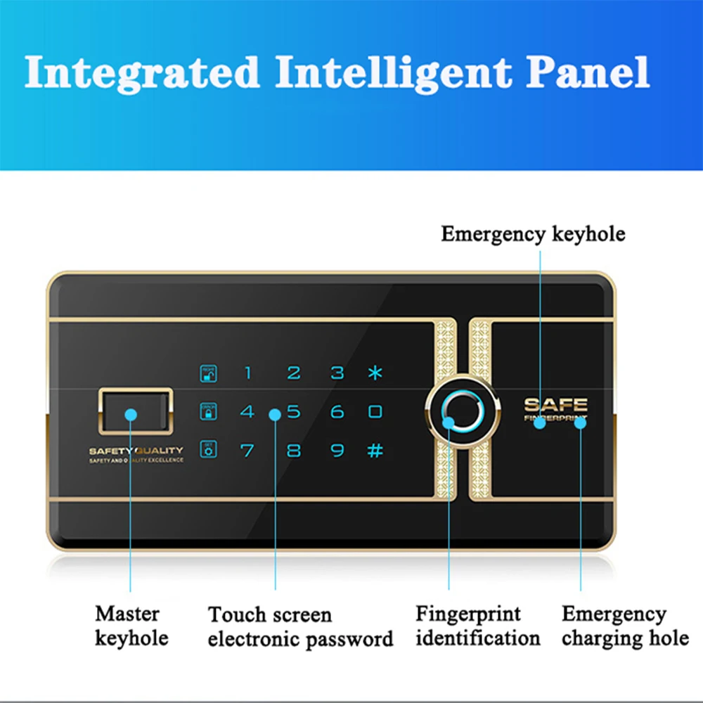 Electronic Password Digital Safe Box Password Anti-theft Fingerprint Invisible Password Office Jewelry with Lock Alarm Cabinet