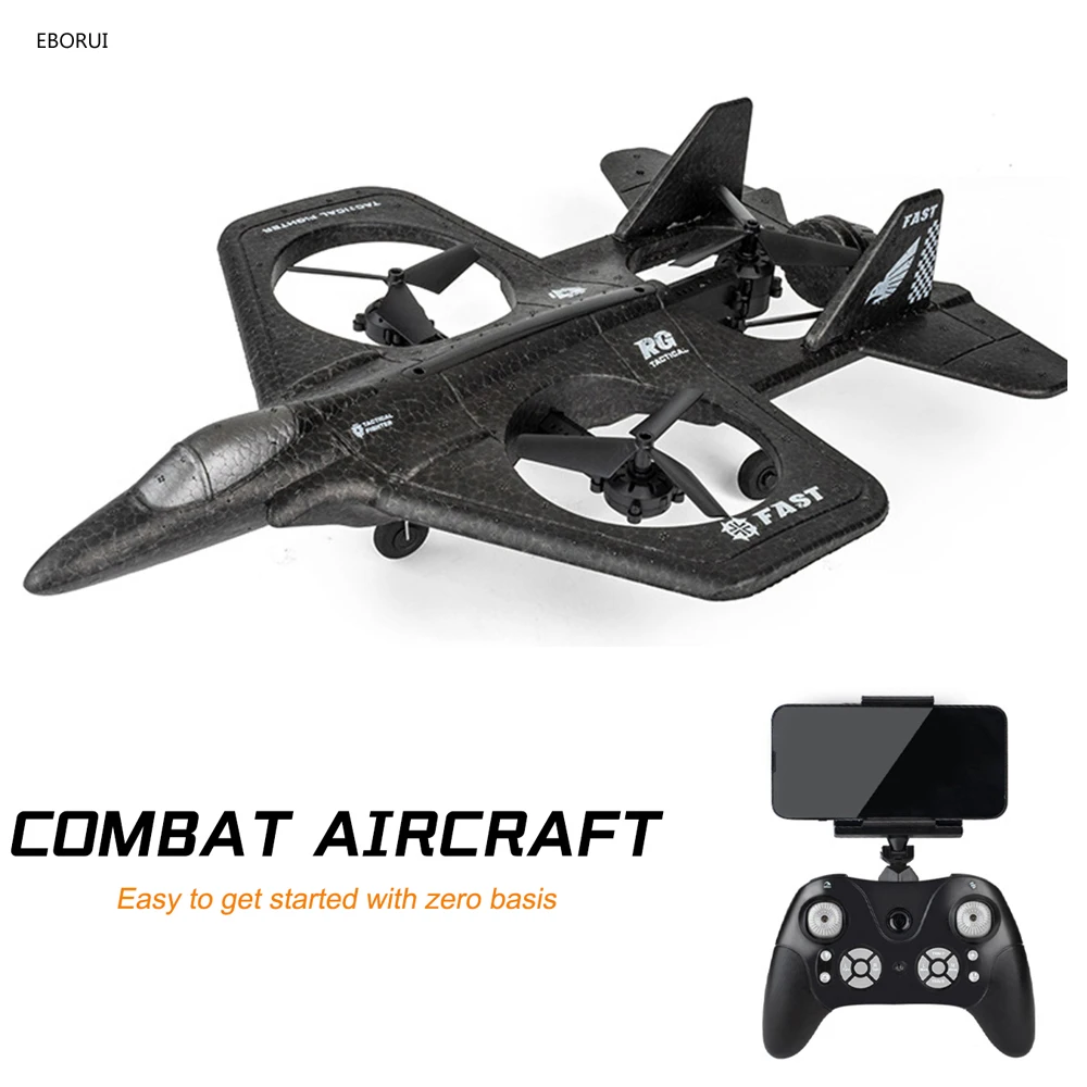 

LH X66 Combat RC Drone 2.4G 6CH 360mm Wingspan Stunt Roll Cool Lights EPP RC Airplane Quacopter Glider Gift for Kids Beginner