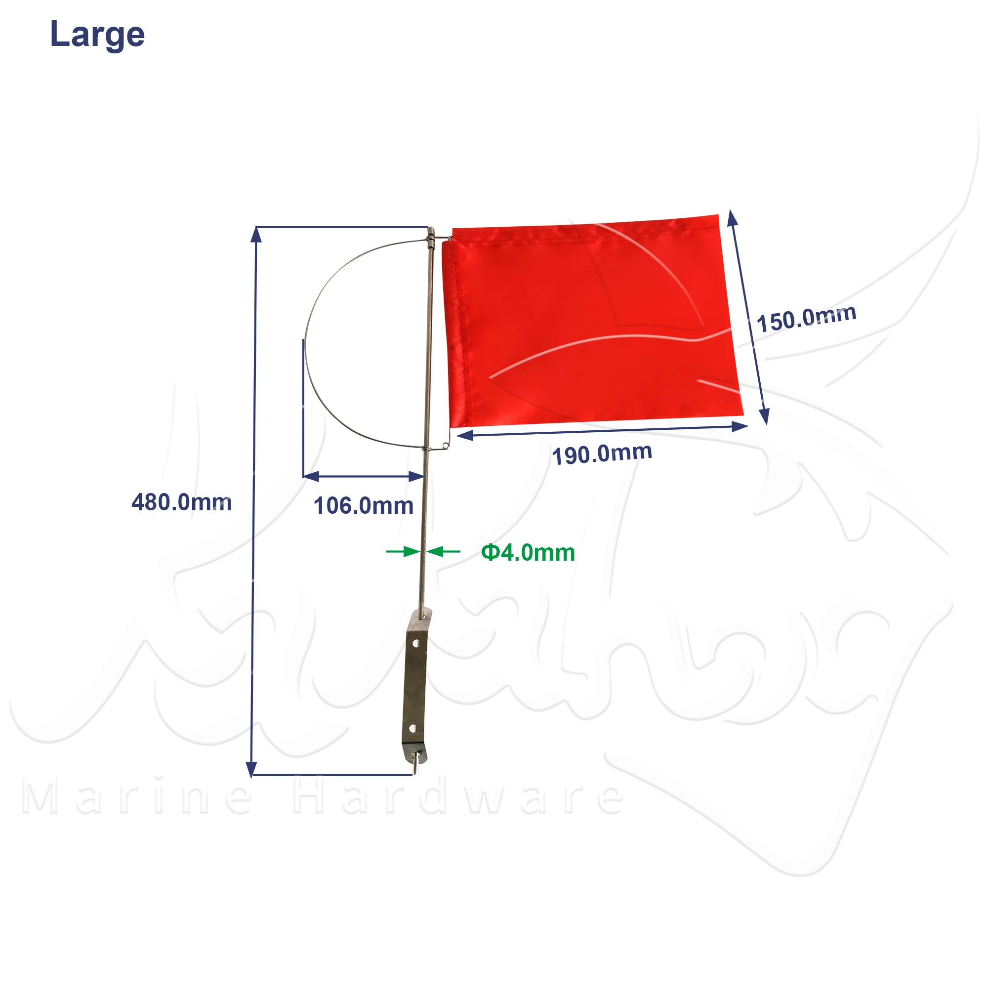 1 Pcs Wind Pennant Structure with Red Nylon flag Wind indicator for Marine Boat Yacht