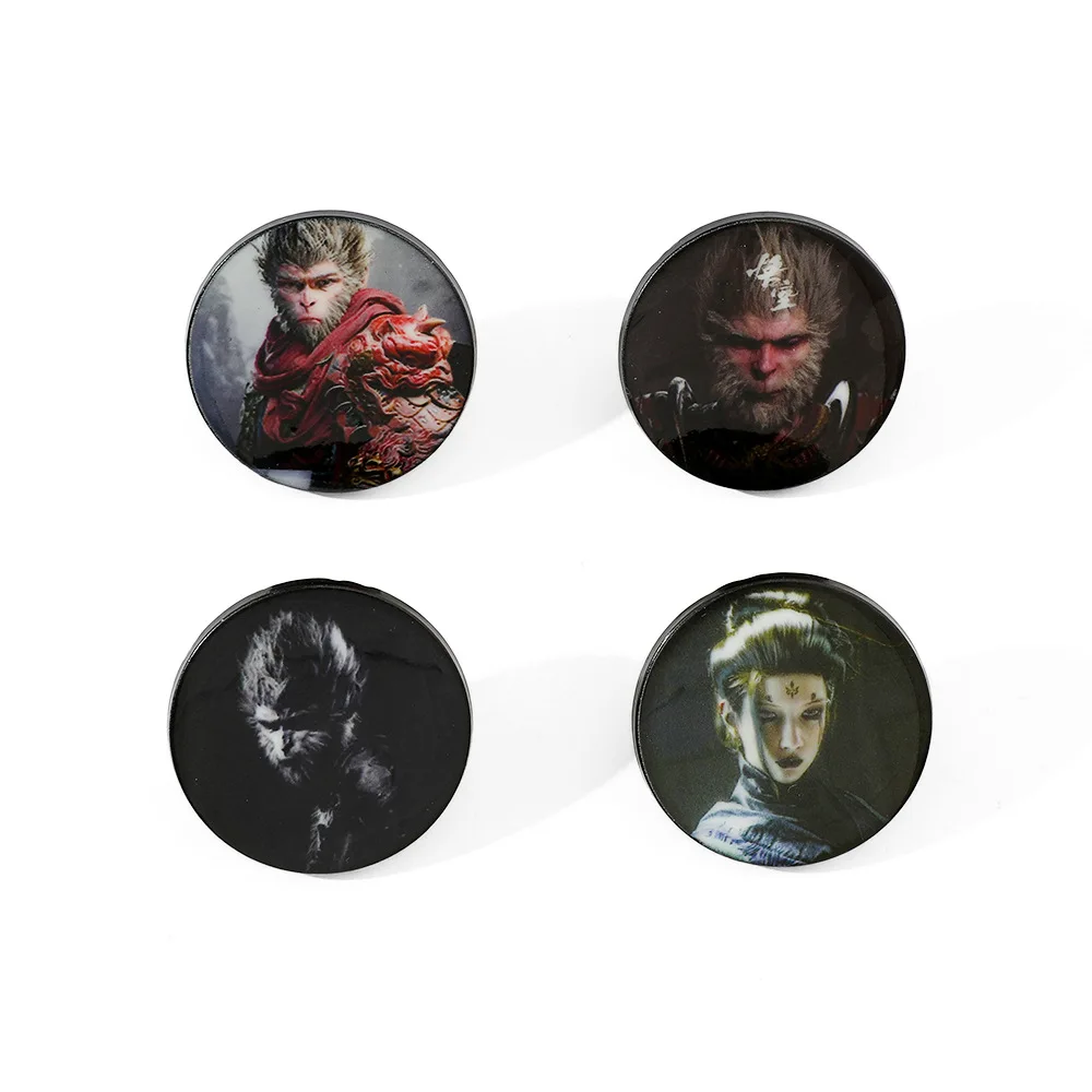 

1 Set Cartoon Popular Game Characters Metal Badges Black Mythology Wukong Alloy Brooch Printed Brooch Accessory Decoration