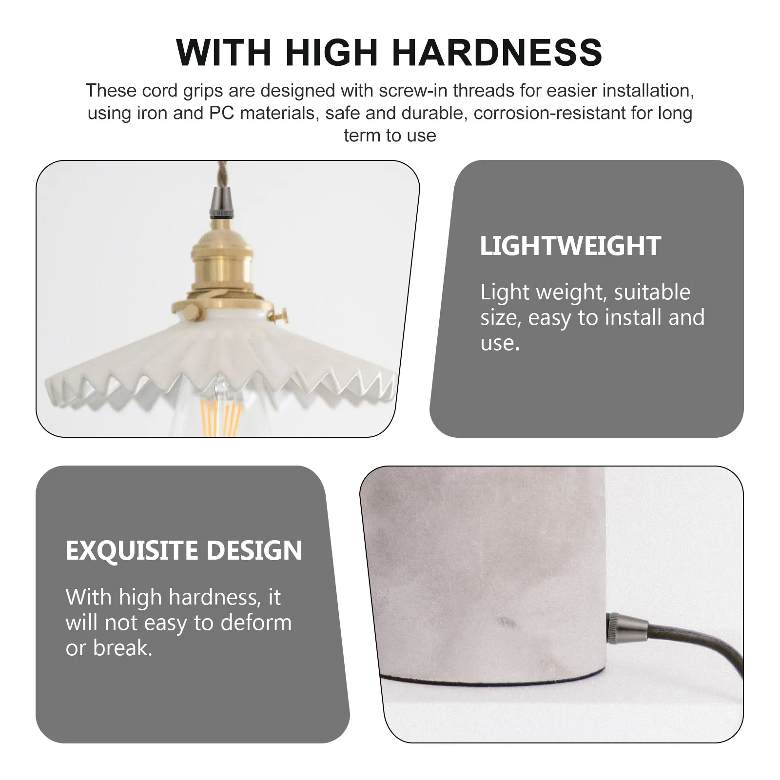 10Pcs Cord Grips Cable Glands Connector Clamps Screw-in Thread Ceiling Lights Clips Hanging Pendant Light Fixing Strain Relief