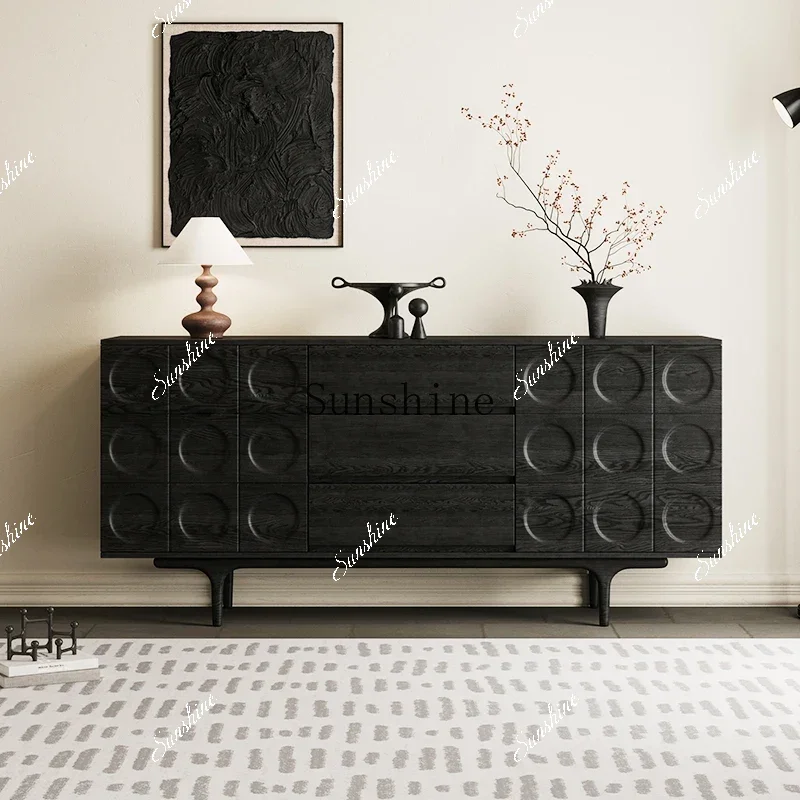 

All solid wood home living room wall locker bedroom multi-layer drawer storage side cabinet FT