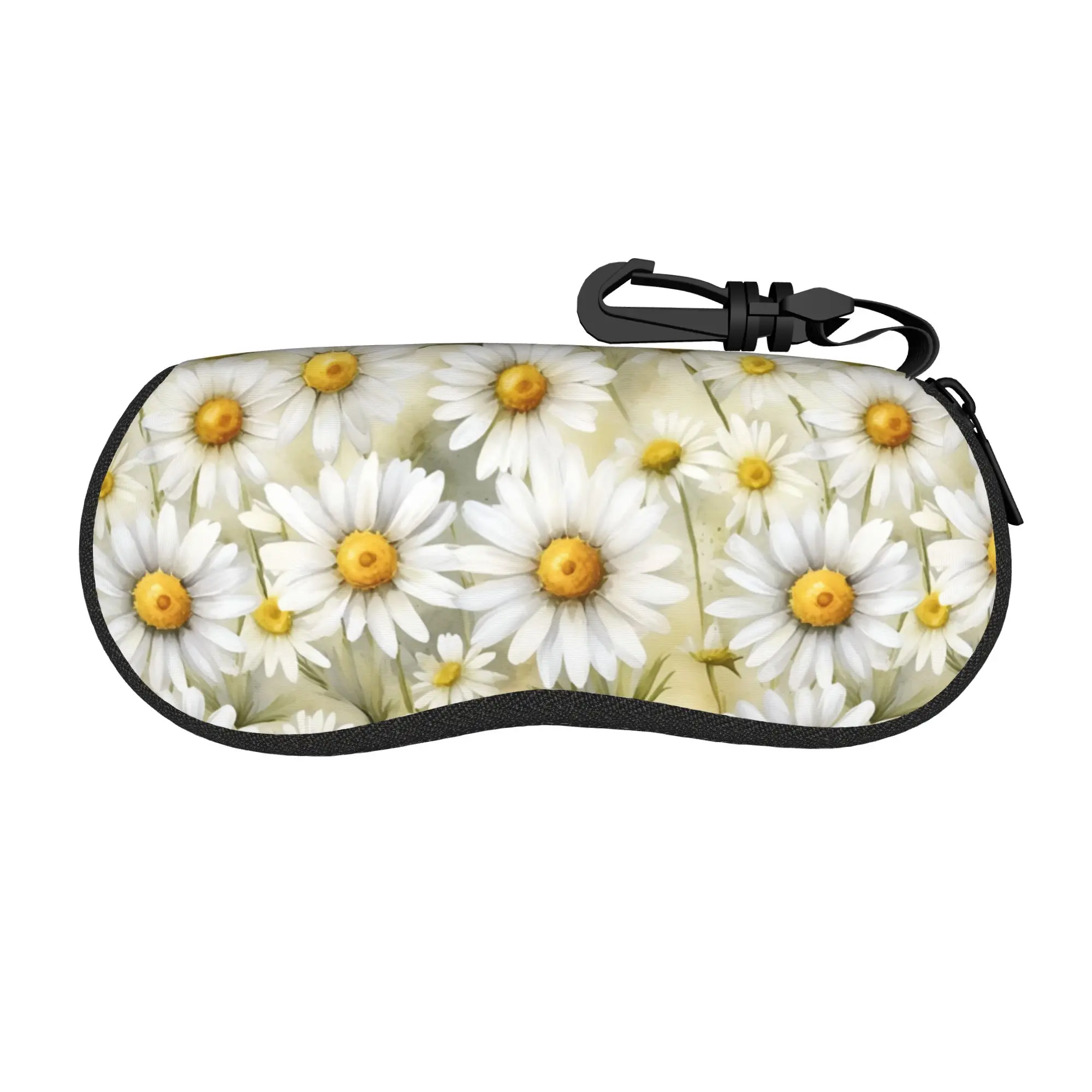 Lovely Cartoon Glasses Case Daisy flower Merchandise  Zipper  Eyewear Storage Box Ins Style Glasses Box
