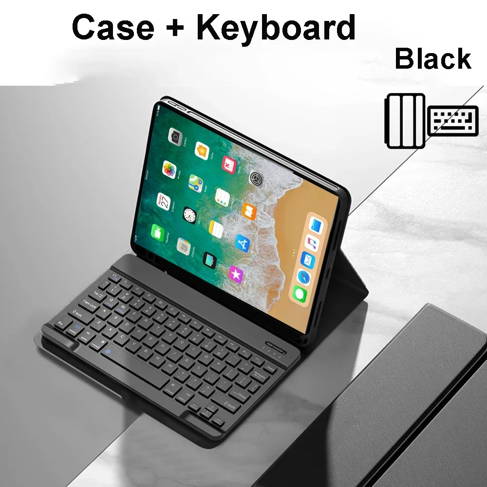 

Чехол для iPad 5-го поколения 2017 года, 6-го поколения 2018 года, 9,7 дюйма, чехол с Bluetooth-клавиатурой для iPad Air 1-го и 2-го поколения, Pro 9,7 дюйма, чехлы-футляры