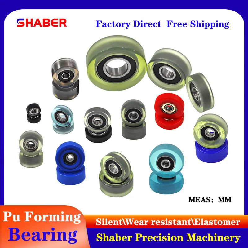 

【SHABER】supply Bearing I.D less than 6\8\10mm polyurethane formed bearing glue coated bearing mute pulley guide wheel