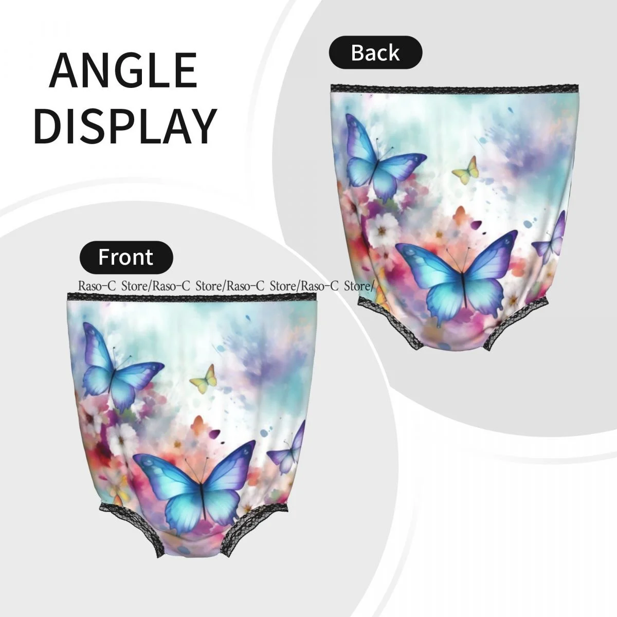 Funny Grandma Underwear Watercolor Butterflies And Flowers Whimsical Casual Prank Presents view 2