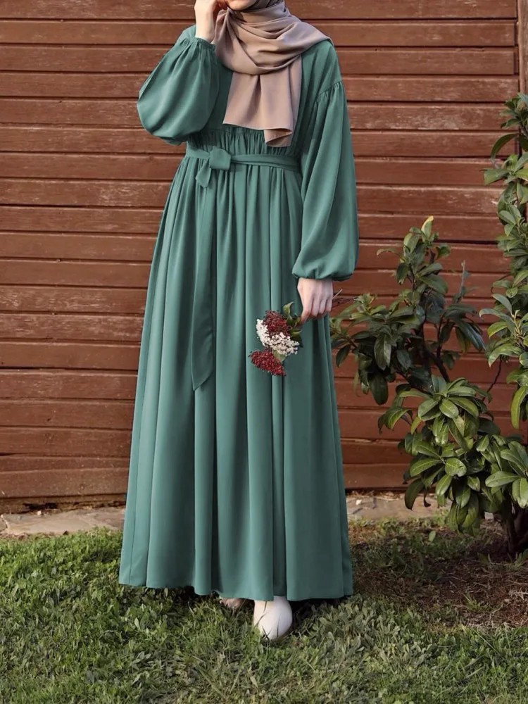 Autumn and winter new style of Muslim full-color robe dress gown